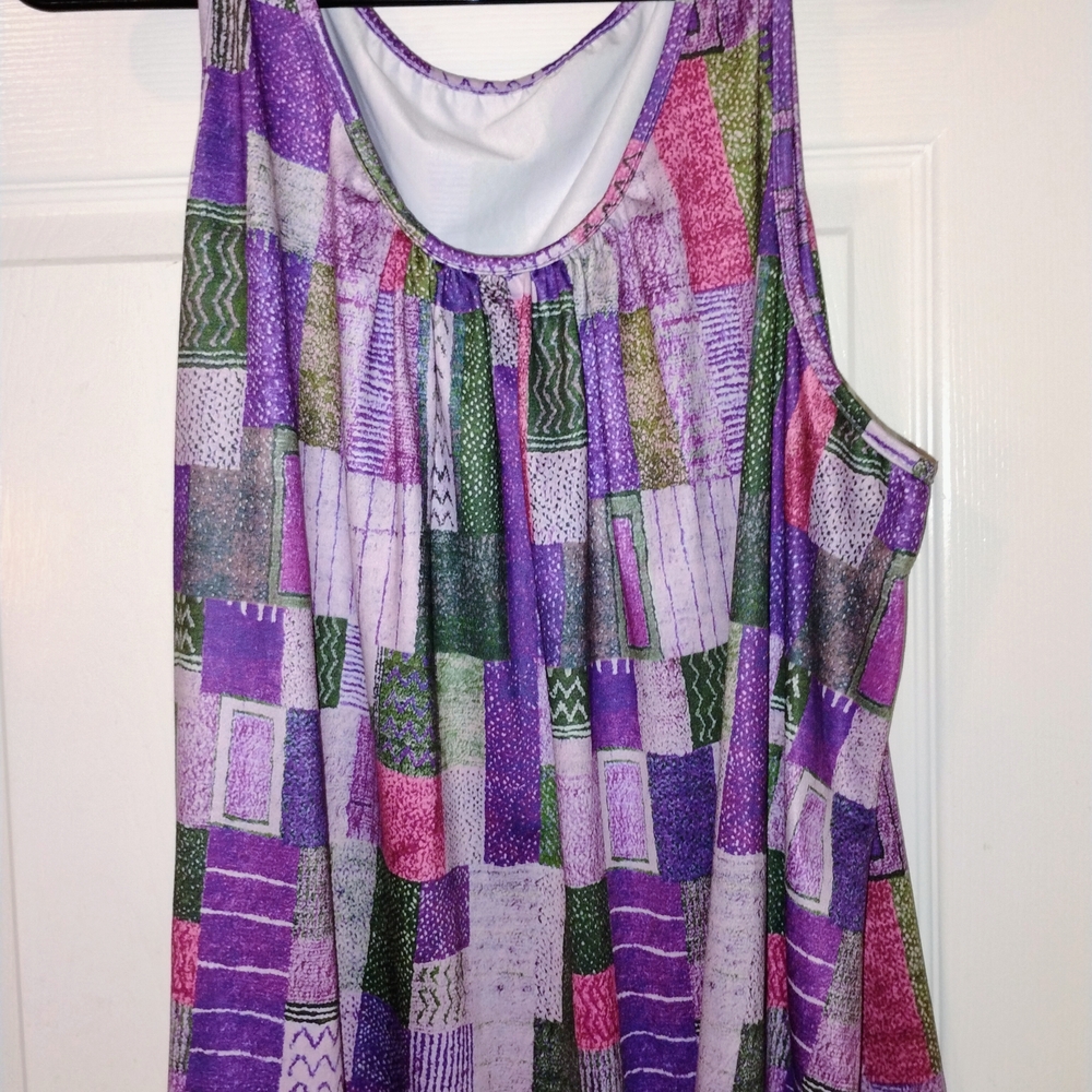 SHEIN Multicolor Patchwork Tank Top 3X PTP 28"